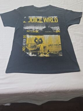 Juice WRLD Black Graphic Tee with Yellow Print